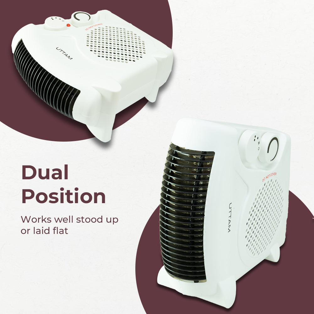 UTTAM - Fan Heater with 2 Heat & Power Settings