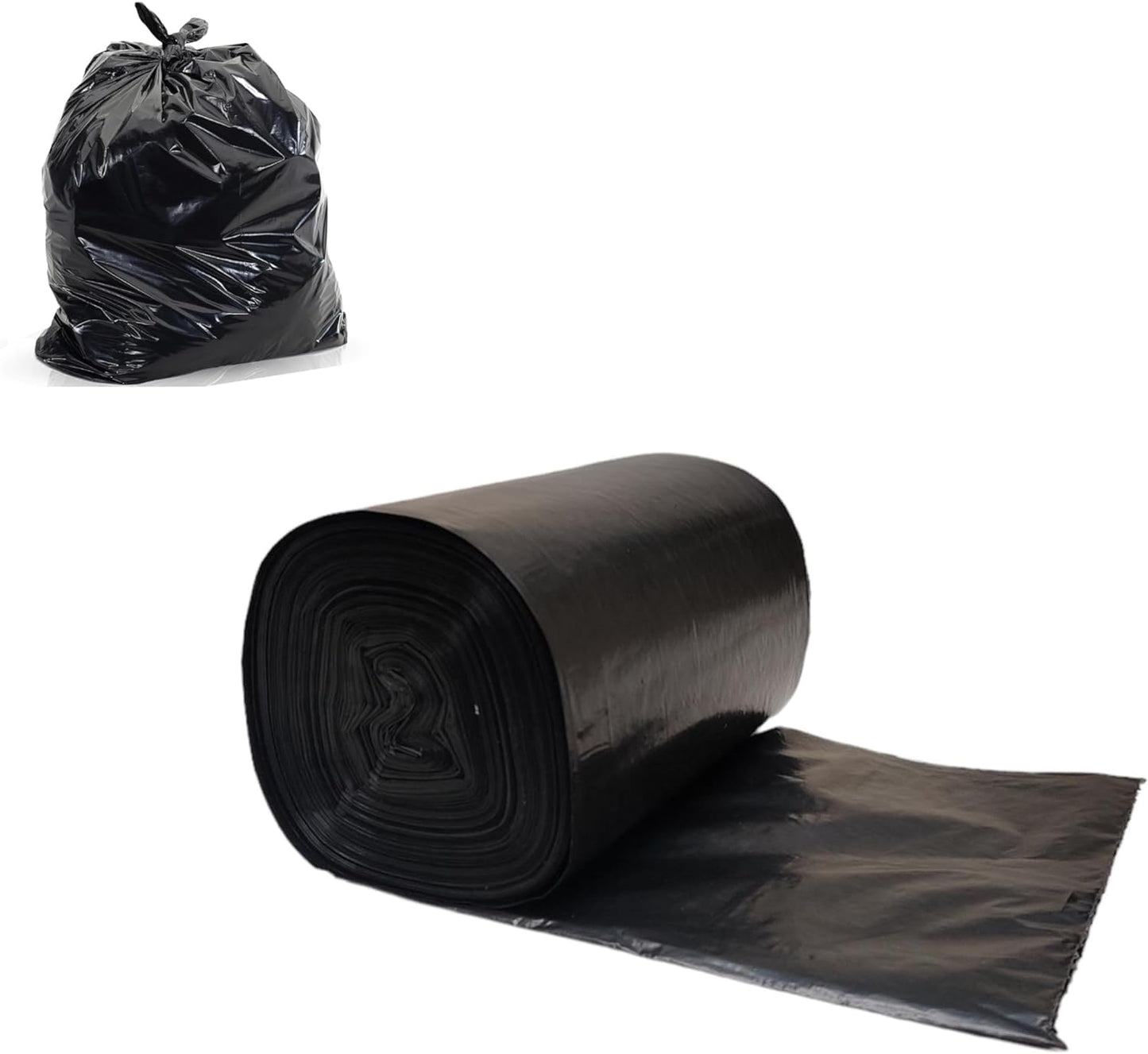 KARAN KING ® Pack of 50 Black Plastic Heavy Duty Bin Bags Liners